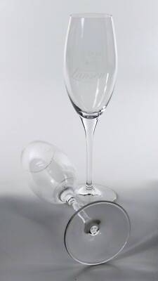 2 x Lanson Champagner Glas 0,1 l Stielglas Flute Kristallglas Spiegelau Bar 8308