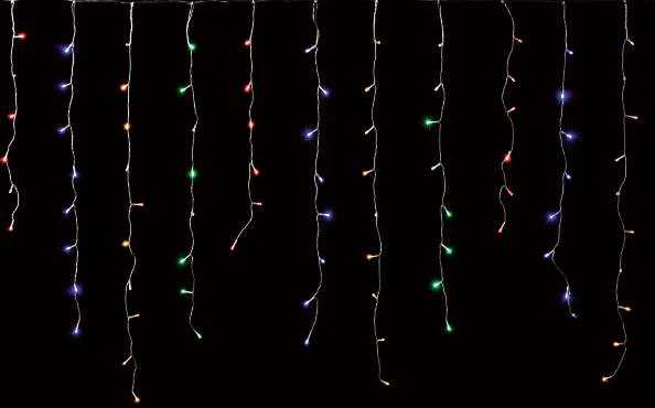 Luci Natale LED 210 LED Tenda da ESTERNO a Discese Sfalsate - Luce Multicolore, fotografia 3 di 7