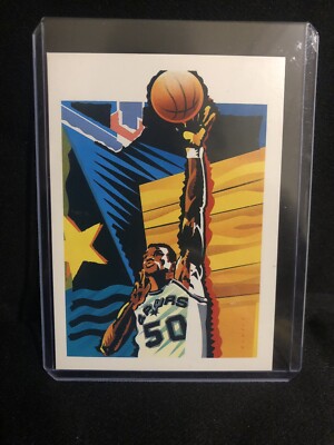 1990 David Robinson NBA Hoops #378 Checklist Basketball Card Spurs MVP HOF