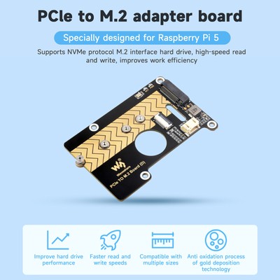 Raspberry Pi 5 PCIE to M.2 Interface Rotor 8Gbps Transmission Expansion Board US