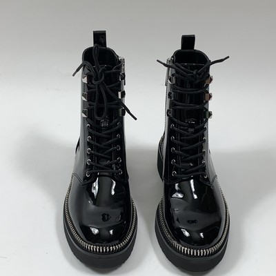Michael Michael Kors Haskell Patent Black Leather Combat Boot Women Size 7 $225 193210631024 | eBay