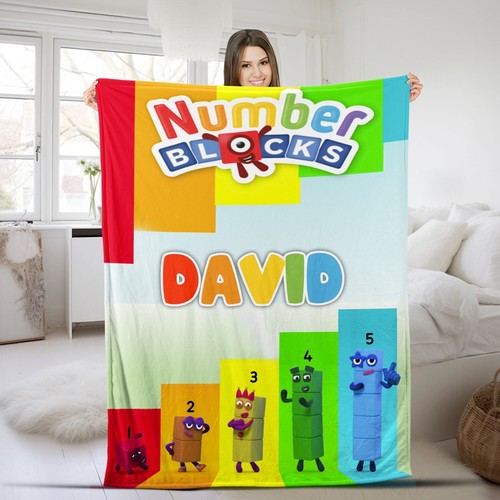 Custom Numberblocks Plush Fleece Blanket, Numberblocks Sofa Blanket
