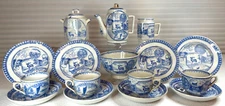 c 1885 Allerton 16-Pc ‘STAG’ Child's Tea Set Miniature Staffordshire