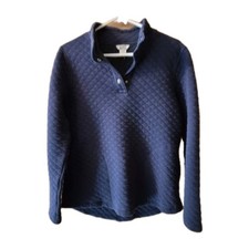 Women  s Duluth Trading Co Quilted Sweatshirt Navy Size Small