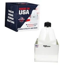  429 Single Utility Fuel Jug Rack Holder Wall Hanger Aluminum Enclosed Silver
