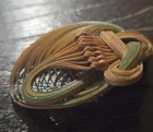 Vtg 1960’s - HANDMADE TAIWAN BAMBOO PIN COSTUME JEWELRY