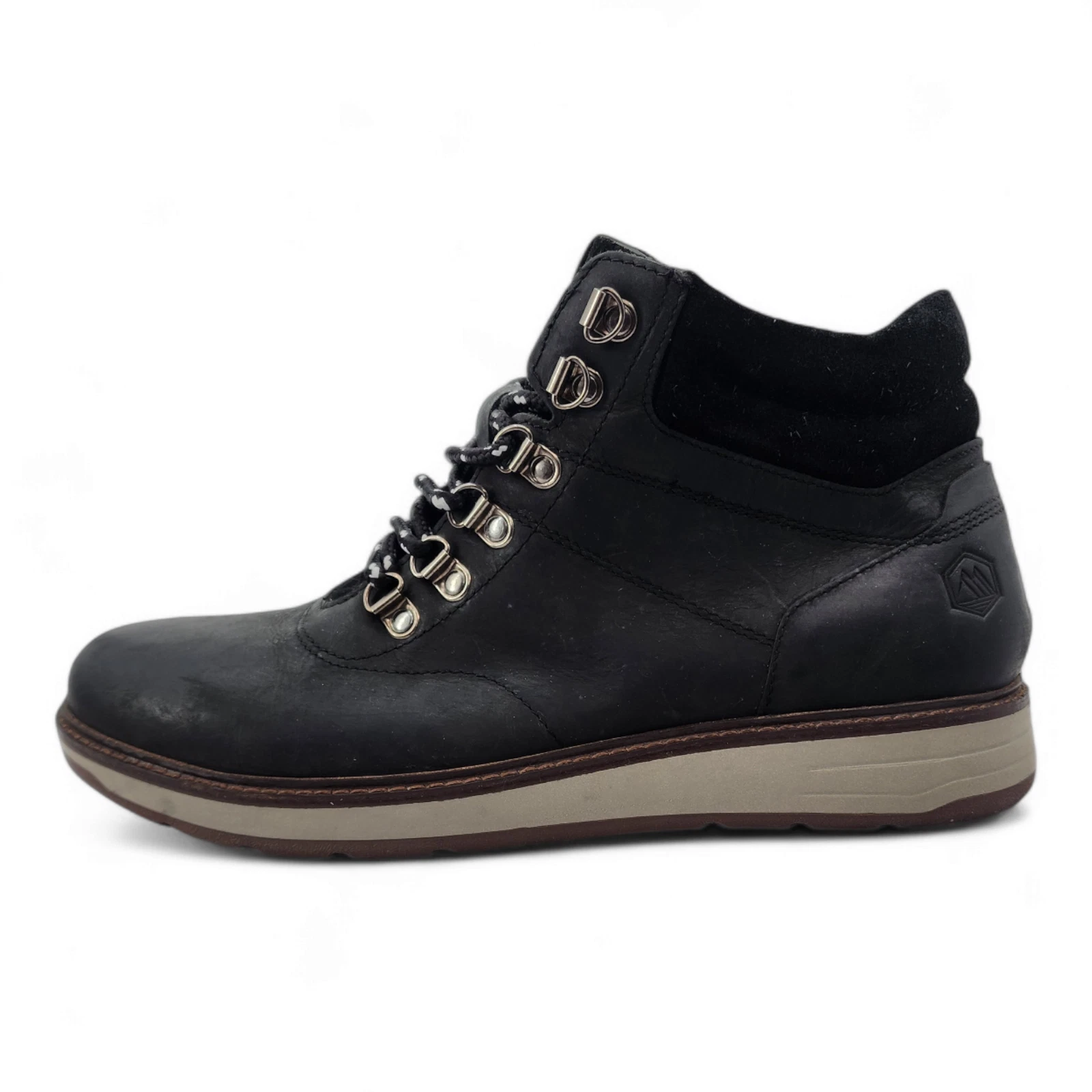 M&S Men’s Black Leather Lace-Up Hiking Boots UK Size - 9