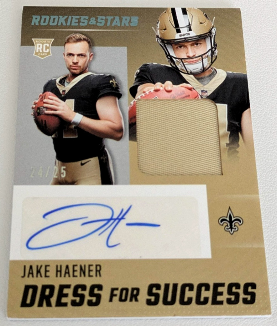 Jake Haener Panini Rookies & Stars Dress for Success Autograph Relic #DSJH Prime