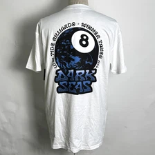 Dark Seas Men's T-Shirt Billards White Size L NWT Eight Ball Seagull