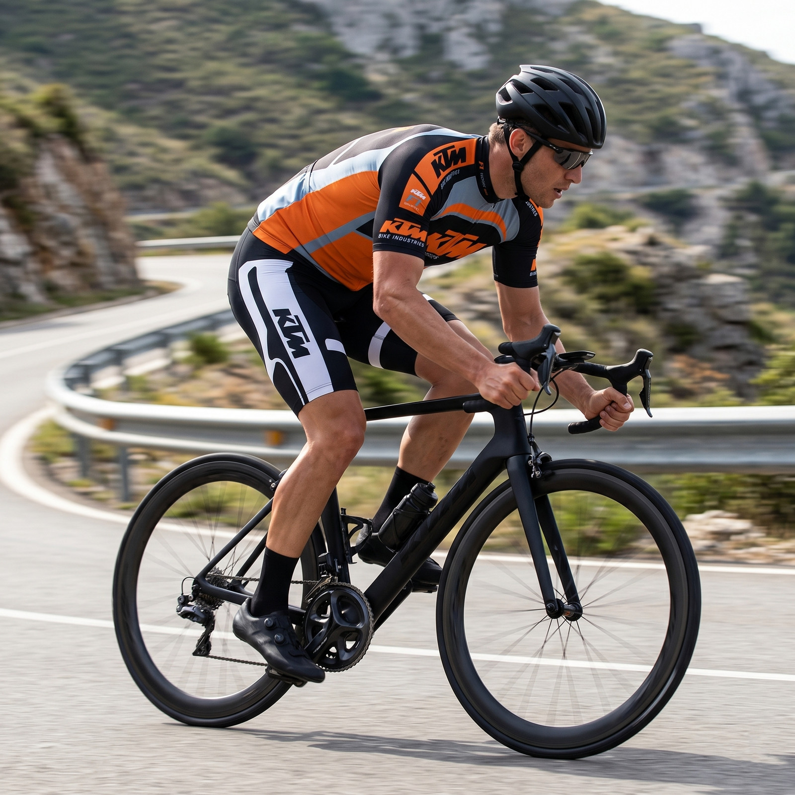 Set maglia ciclismo uomo bavaglino pantaloncini squadra manica corta kit bici corsa fit foto 2