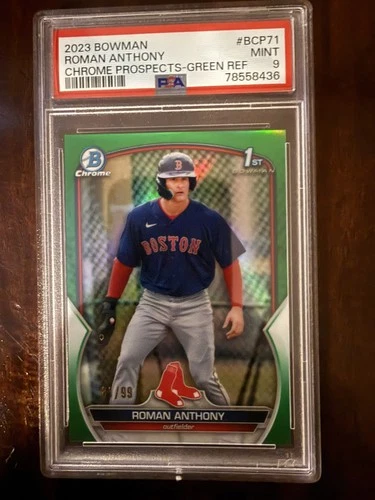 2023 Bowman Chrome Green Refractor /99 Roman Anthony PSA 9
