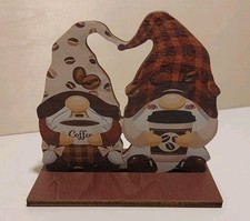 Holz-Deko/ Coffee/ Kaffee/ Steck-Set/ 2 tlg/ Zwerge