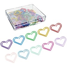 Onrlid 100 Pcs Cute Paper Clips Colorful Rustproof Mental Small Paperclips Do...