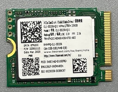 256GB LiteON NVMe SSD M.2 2230 0TN2CC CL1-3D256-Q11, interne Festplatte