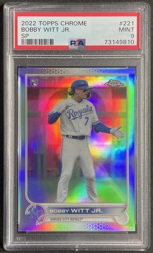 BOBBY WITT JR 2022 Topps Chrome  Rookie Image Variation Refractor #221 SP PSA 9