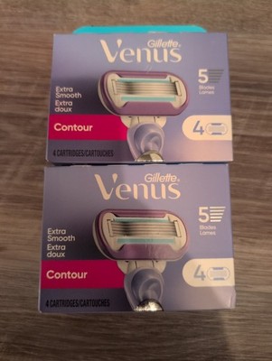 Gillette Venus Extra Smooth Contour Women's Razor Blade Refills 8 Total 