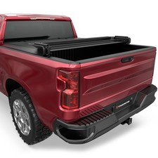 Soft Quad Fold Truck Bed Tonneau Cover Compatible for 2014-2018 Chevy Silverado