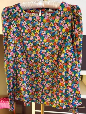 NWT Boden Floral Blouse With Smocked Cuffs (US Size 8)