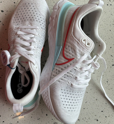 Nike React Infinity Run Men's White/Red/Light Blue Low Top Mesh Lace-Up Running
