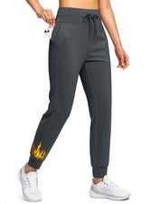 Womens Fleece Lined Joggers Water Resistant High Waisted Sweatpants Winter Wa...