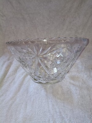 VINTAGE ANKER HOCKING STAR OF DAVID SCHÜSSEL SCHWERES GLAS 14'' x 8'' KÜCHE ESSEN