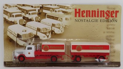 GRELL HO 1/87 TRUCK TRUCK TRAILER MAN BÜSSING NAG TYPE 500 BEERS HENNINGER BOX