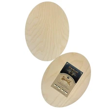 Trekell Raw Baltic Birch Oval Panel - 1/2" Thick Oval Wooden Canvas - 9" x 12"