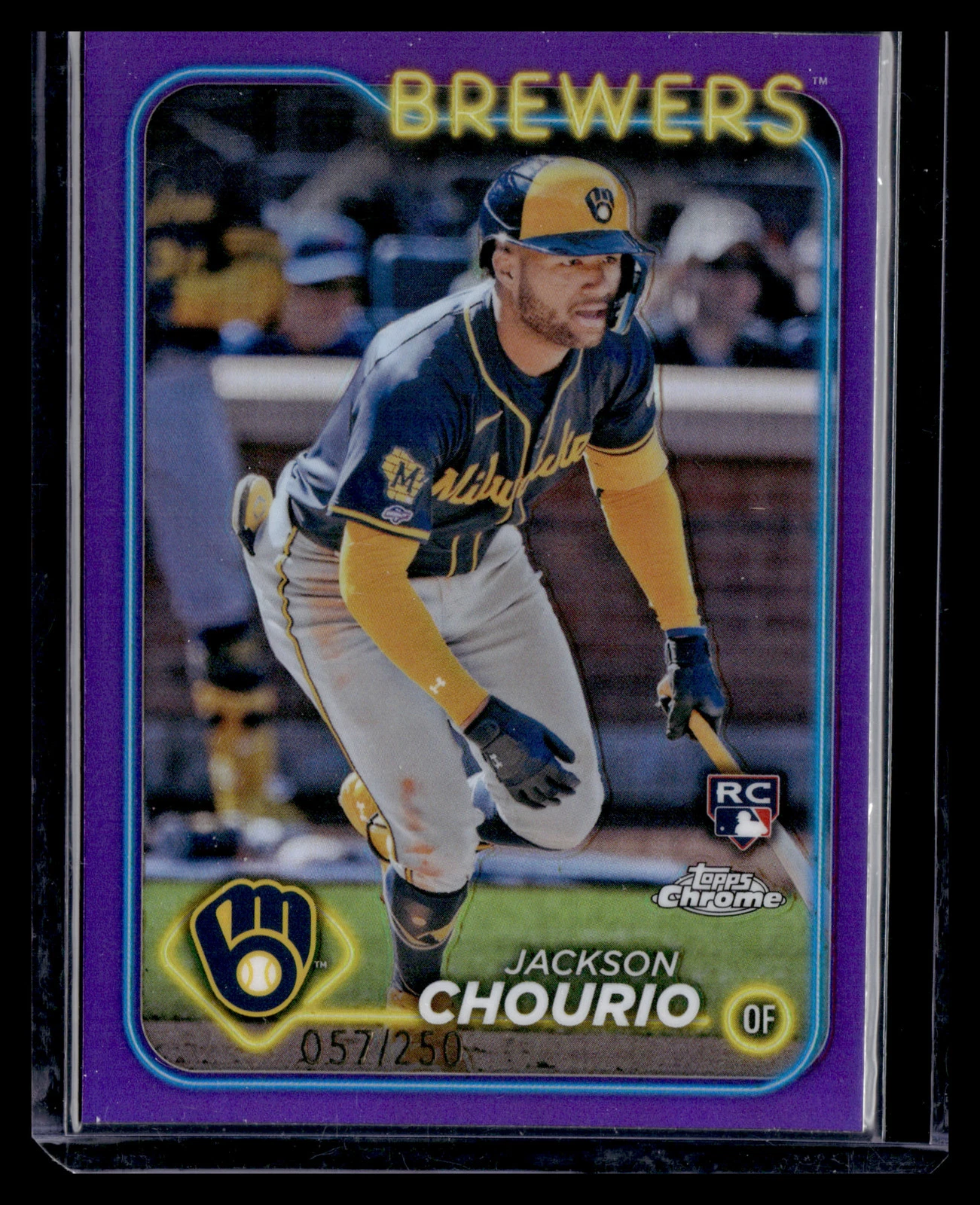 2024 Topps Chrome #161 Jackson Chourio Purple Refractors #/250