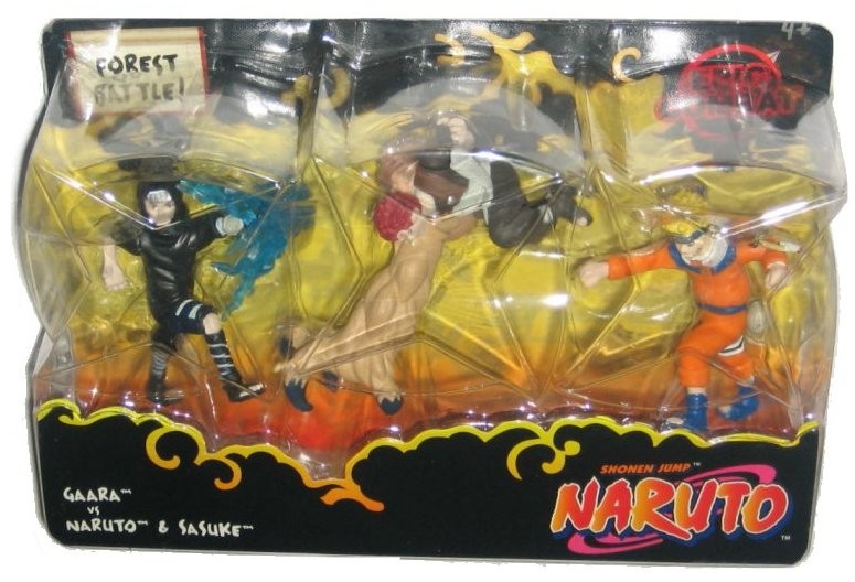 Naruto Gaara Vs Sasuke y Naruto Batalla En El Bosque (2008) Set Figuras Mattel
