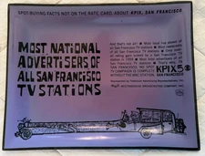 VINTAGE KPIX TV CHANNEL 5 SAN FRANCISCO GLASS TRAY.  CBS, WESTINGHOUSE.   *READ*