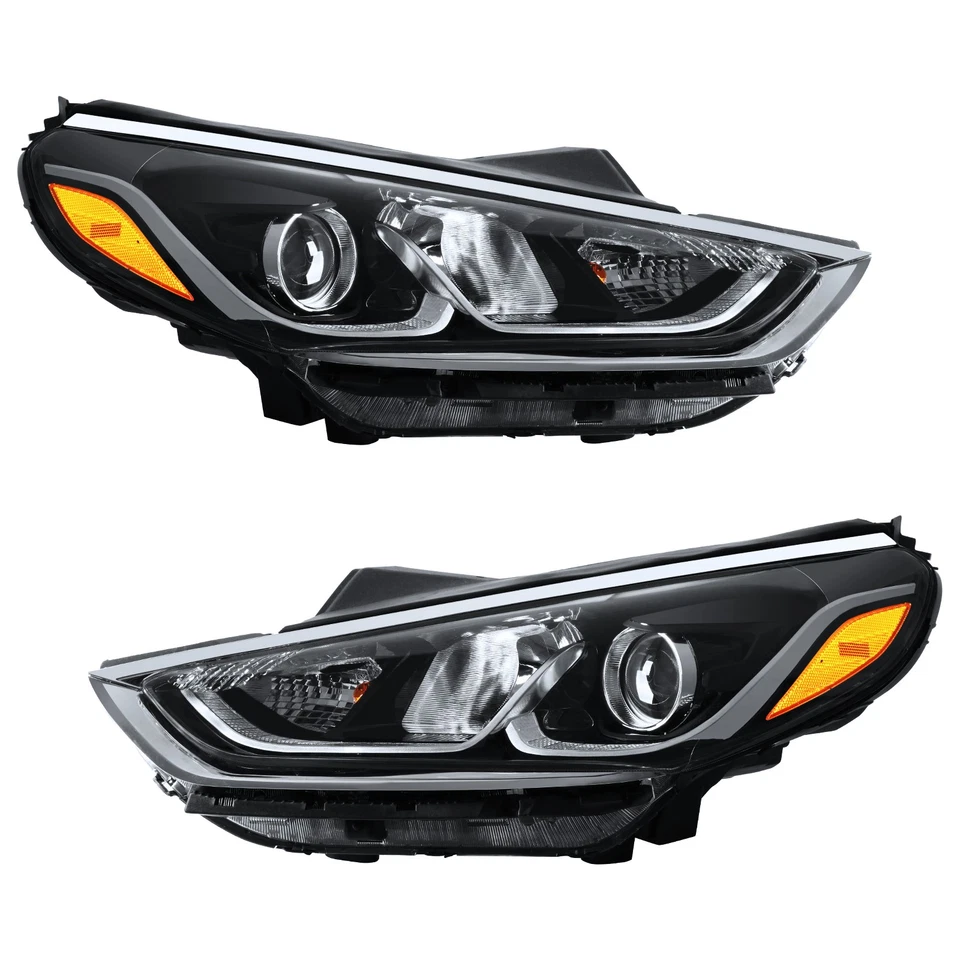 For 2018 2019 2020 Hyundai Sonata Headlights Halogen Left Right Pair W/O LED - Image 2 of 4