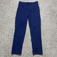 SCRUBSTAR Women Cargo Pants S Blue Relaxed Lightweight Medical Scrubs Drawstring