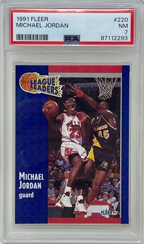 Michael Jordan 1991 Fleer Chicago Bulls NBA Basketball Trading Card #220 PSA 7