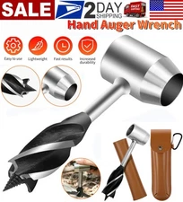 Manual Hand Auger Wrench Outdoor Survival Gear Wood Drill Kit Camping