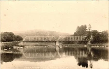 Northville NY Sacandaga River and Bridge RPPC Real Photo Postcard 1910-20s