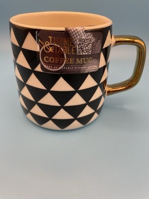 Thyme & Table Geometric Stoneware Coffee Tea Mug Cup 14 Ounces NWT