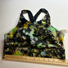 Fabletics Multicolor Tie Dye Sports Bra M Wireless Pullover Crossback Logo