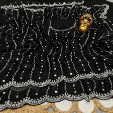 Designer Bridal Silk Saree Indian Wedding Party Wear Sari Fesitval Wear Outfit