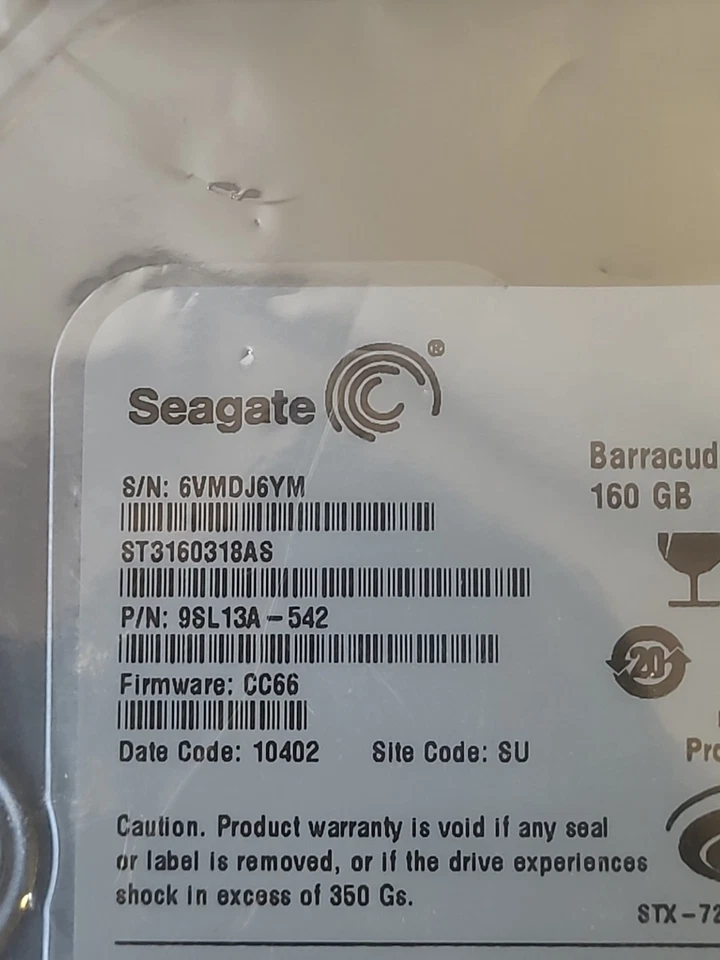 Seagate Barracuda 7200.12 ST3160318AS 160GB HDD 3.5 Inch New Sealed - Image 2 of 4