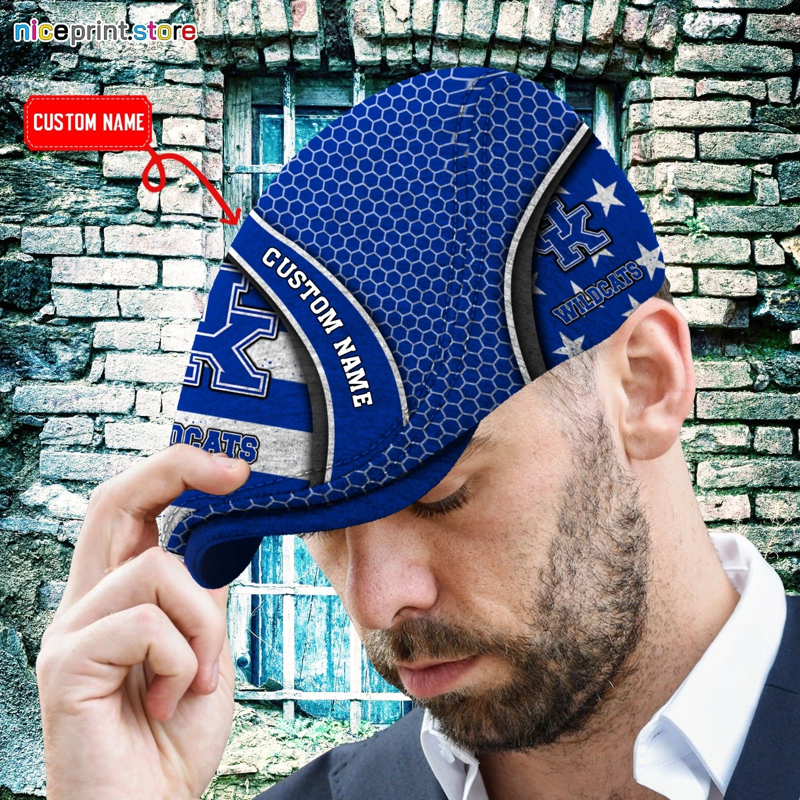 Kentucky Team Wildcats Jeff Cap NCAA Newsboy Cap Flat Cap NCAA Cap For Men