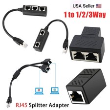 RJ45 Splitter Adapter 1 to 1/2/3 Ways CAT 7 6 5 LAN Ethernet Cable Connector US