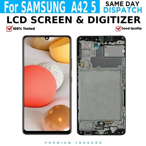 For Samsung Galaxy A42 5G A426B+Frame LCD Touch Screen Display Digitizer Black - 第 1/1 張圖片