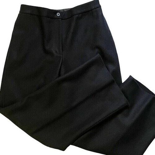 DKNY, DKNY Essentials Vintage 90s Black Wool Straight Leg Flat Front Pants Women’s 8