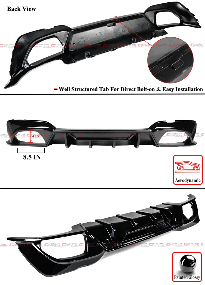 KIT DIFUSOR PARA 19-22 BMW G20 M SPORT M340i CTM + PONTA DE ESCAPE QUAD FIBRA DE CARBONO - Imagem 3 de 4