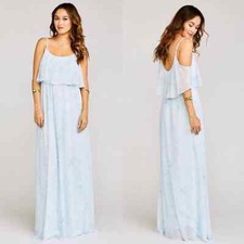 Show Me Your Mumu Women's Caitlin Ruffle Maxi Dress Baby Babers Bridal Size S
