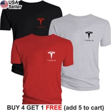 Tesla T-Shirt Motors Logo Elon Musk Model S 3 X Y Cybertruck Racing Sport BTS08