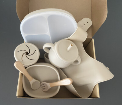 Baby Lätzchen Schale Flasche Bambus Löffel Gabel Set Geschenk mikrowellengeeignet Teller Snack Tasse