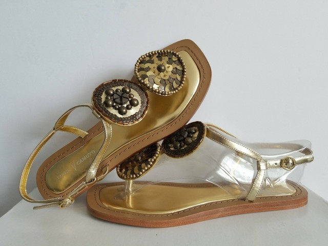 vince camuto gold flat sandals
