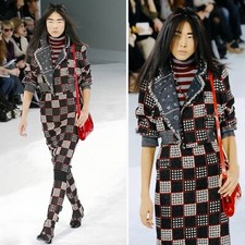 Auth Chanel Black Multicolor Tweed Runway Jacket Coat Lurex, France. Size 46