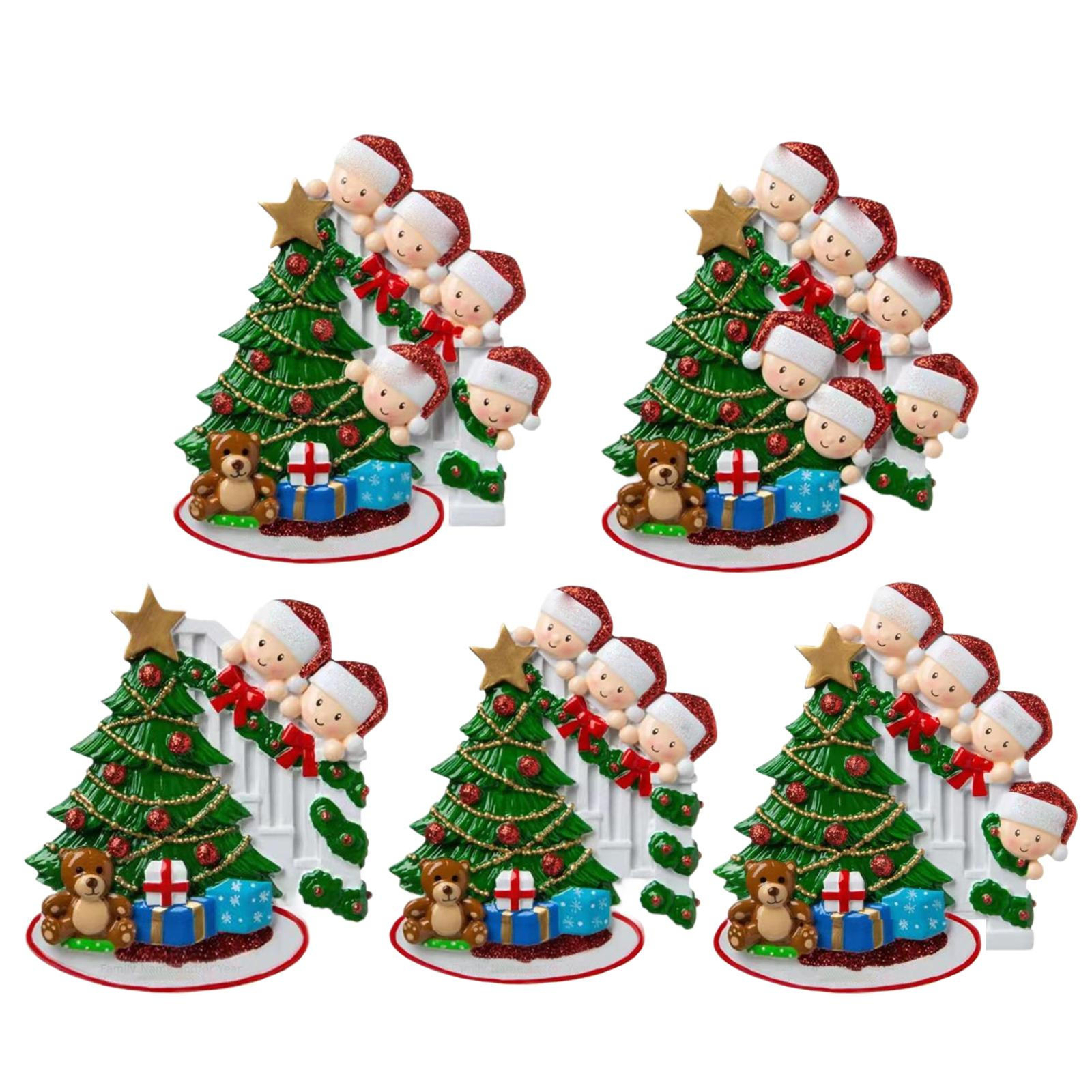 1Pc Custom Family Around The Tree Christmas Ornament